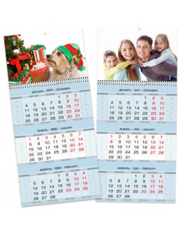 Квартальные календари: Однотонный: Матовая печать Размер: 30х20 см 2